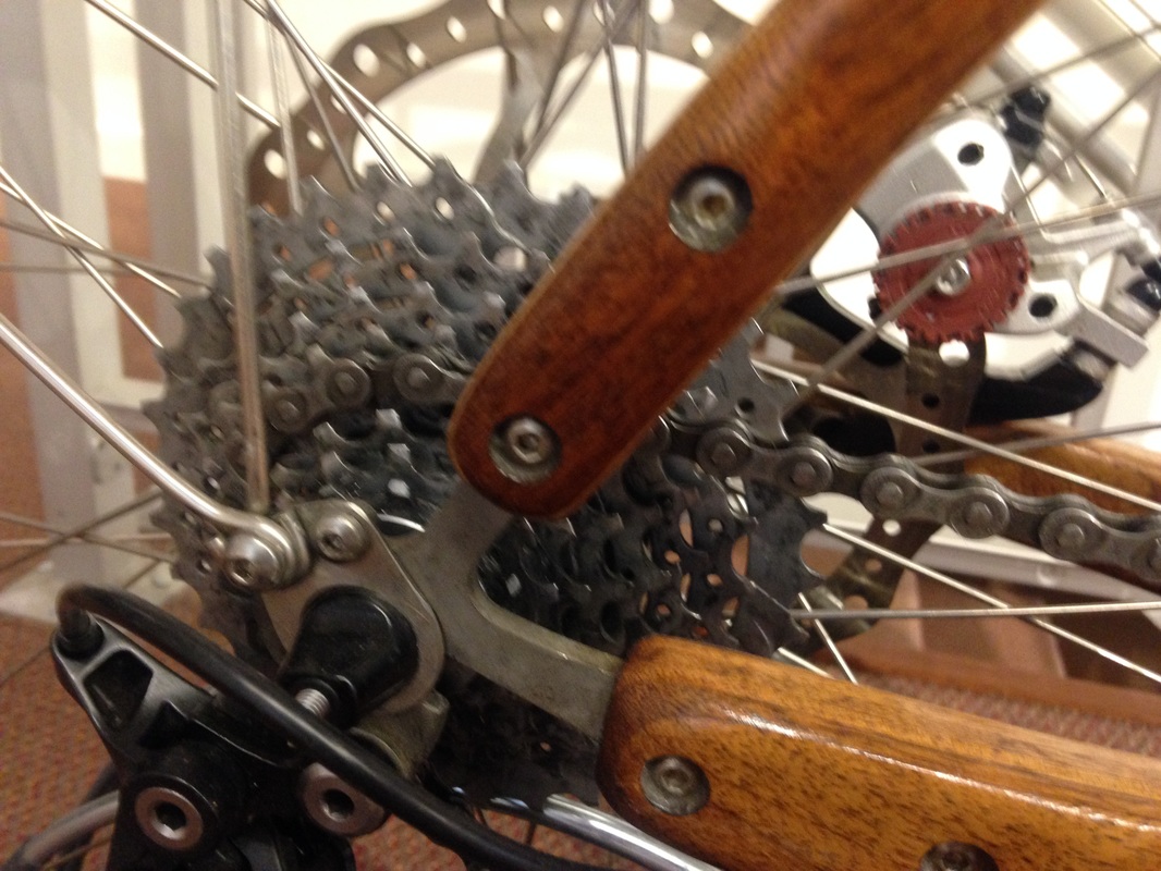 Tandem wooden bicycle frame